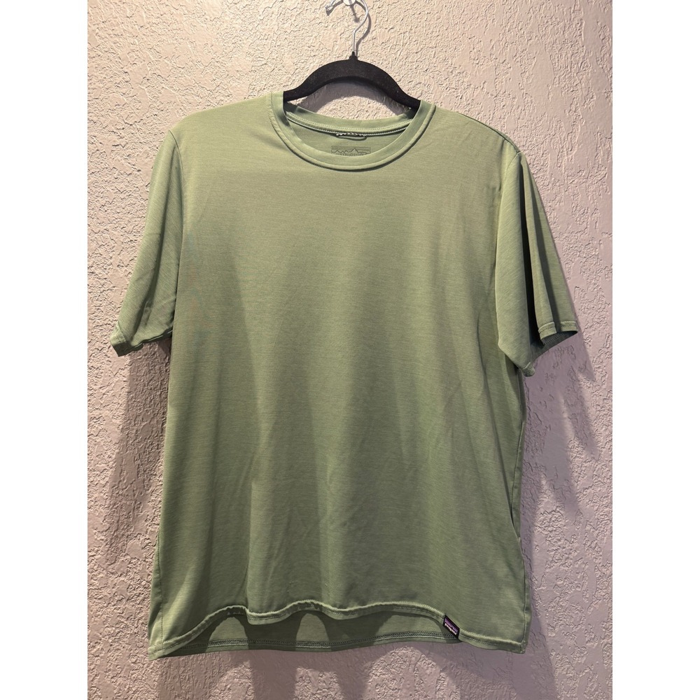 Patagonia Mens T Shirt Short Sleeve Crew Neck Green Pima Cotton Size XL